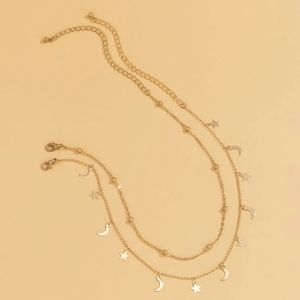 2pcs Star Moon Charm Necklace
